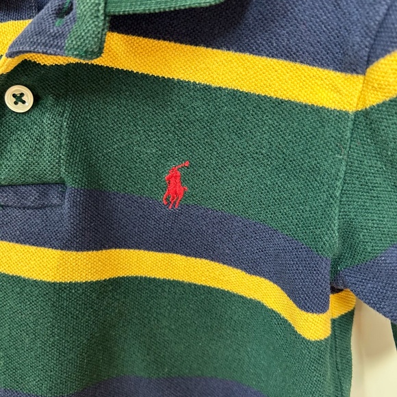 Polo Ralph Lauren Green Yellow Navy Short Sleeve Polo sz 5 - red logo - Picture 3 of 7